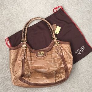 Coach brown embossed purse